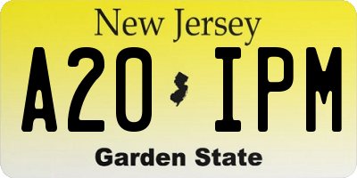 NJ license plate A20IPM