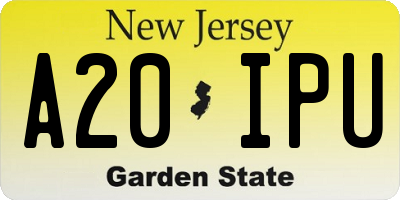 NJ license plate A20IPU