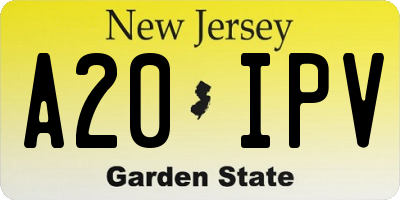 NJ license plate A20IPV