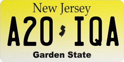 NJ license plate A20IQA