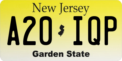 NJ license plate A20IQP