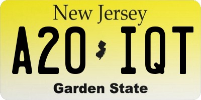 NJ license plate A20IQT