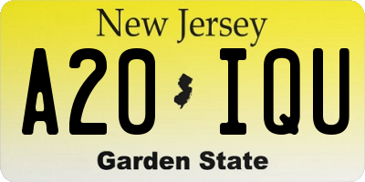 NJ license plate A20IQU