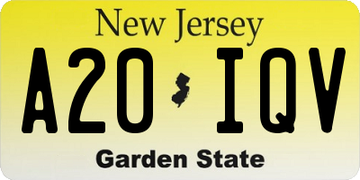 NJ license plate A20IQV