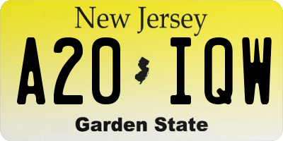 NJ license plate A20IQW