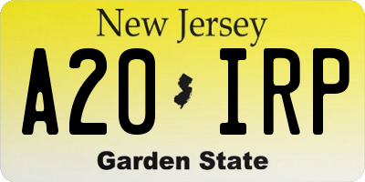 NJ license plate A20IRP
