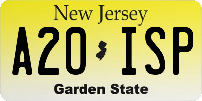 NJ license plate A20ISP