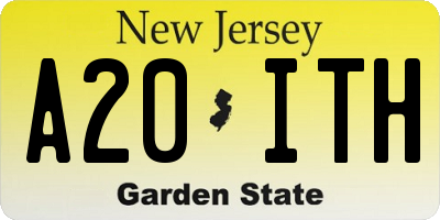 NJ license plate A20ITH