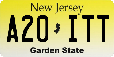 NJ license plate A20ITT