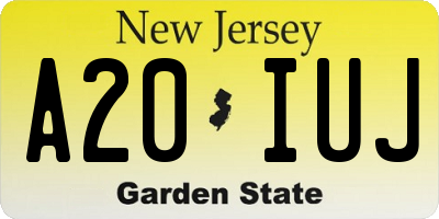 NJ license plate A20IUJ