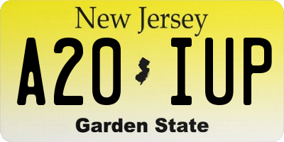 NJ license plate A20IUP