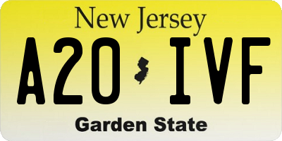 NJ license plate A20IVF