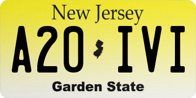 NJ license plate A20IVI