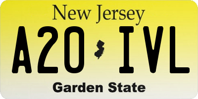 NJ license plate A20IVL
