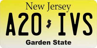 NJ license plate A20IVS