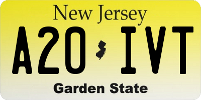 NJ license plate A20IVT