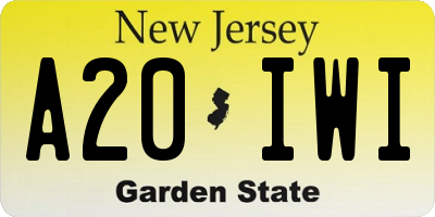 NJ license plate A20IWI
