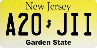 NJ license plate A20JII