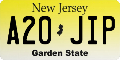 NJ license plate A20JIP