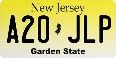 NJ license plate A20JLP