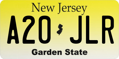 NJ license plate A20JLR