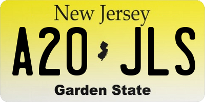 NJ license plate A20JLS