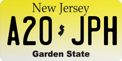 NJ license plate A20JPH