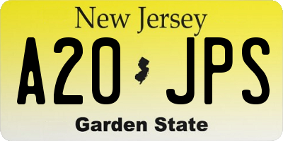 NJ license plate A20JPS