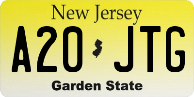 NJ license plate A20JTG