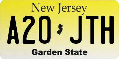 NJ license plate A20JTH