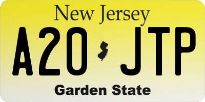 NJ license plate A20JTP