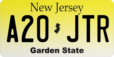 NJ license plate A20JTR