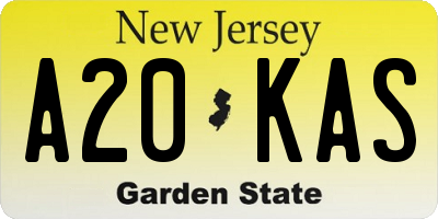 NJ license plate A20KAS