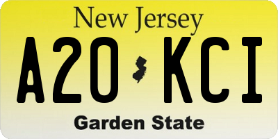 NJ license plate A20KCI