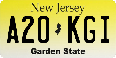 NJ license plate A20KGI