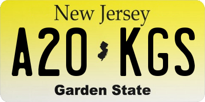 NJ license plate A20KGS