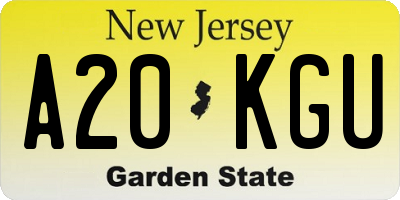 NJ license plate A20KGU