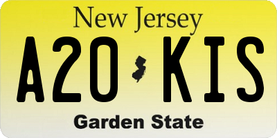 NJ license plate A20KIS
