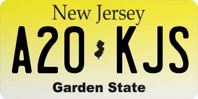 NJ license plate A20KJS
