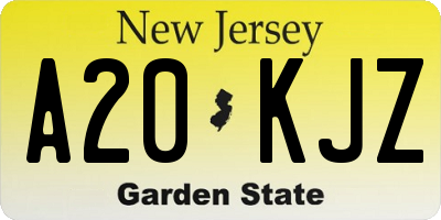 NJ license plate A20KJZ