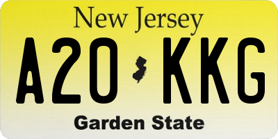 NJ license plate A20KKG