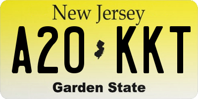 NJ license plate A20KKT