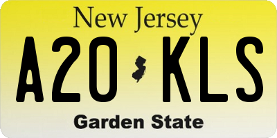 NJ license plate A20KLS