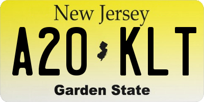 NJ license plate A20KLT