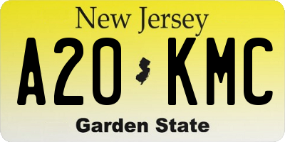 NJ license plate A20KMC