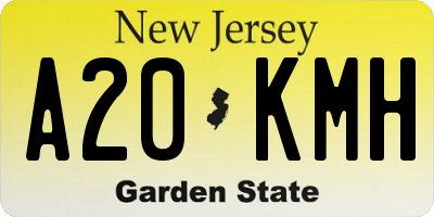 NJ license plate A20KMH
