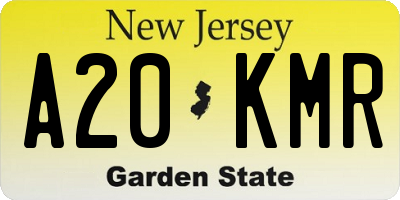 NJ license plate A20KMR
