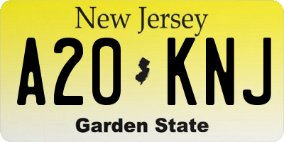 NJ license plate A20KNJ