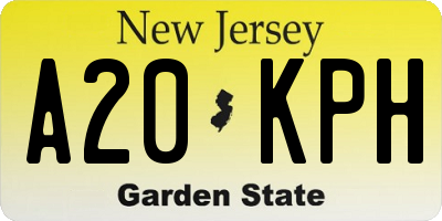 NJ license plate A20KPH