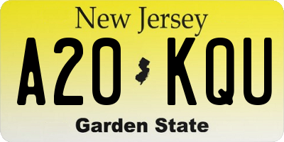 NJ license plate A20KQU